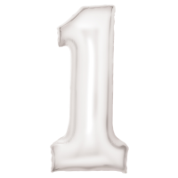 Large Number 1 Silk Lustre White